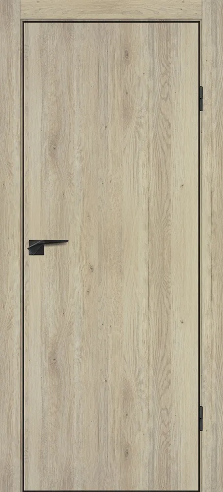 Фото Межкомнатная дверь P-1 кромка ABS черная c 4-х ст. Дуб молочный